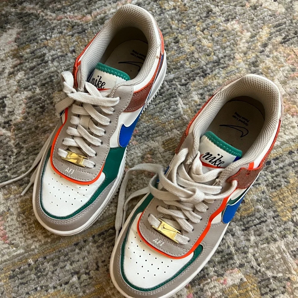 Nike Air Force 1 Low - White, Blue, Green, Orange, Tan